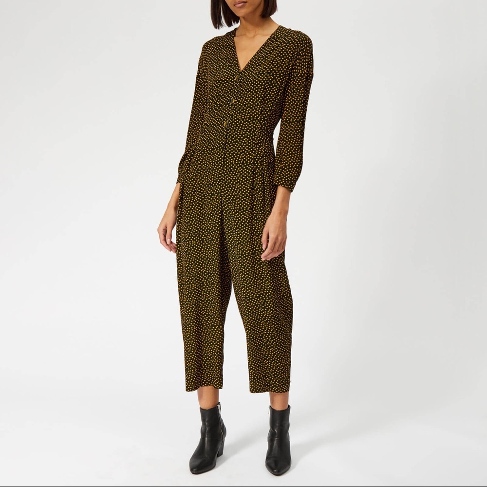 Whistles Heart Print Tie-Front Jumpsuit Size US 6